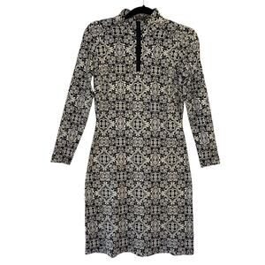 J. McLaughlin Long Sleeve Midi Dress Small Quarter Zip Mock Neck‎ Catalina Cloth